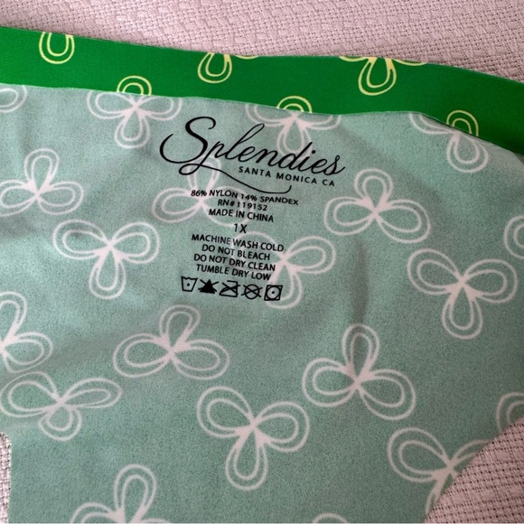 Green Patterned Thong Panties by Splendies Size 1X NWT - Picture 7 of 7